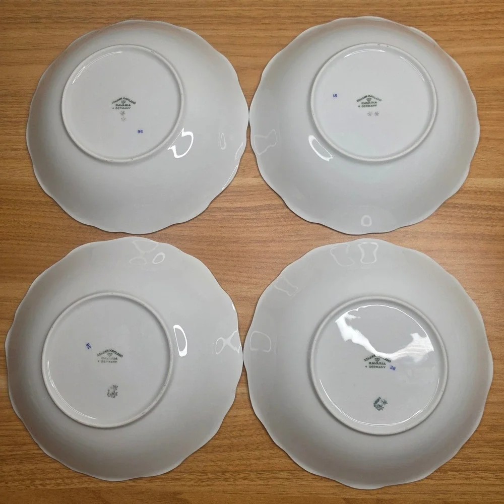 Set Of 4 Johann Haviland Blue Garland Bavaria Germany 7 5/8